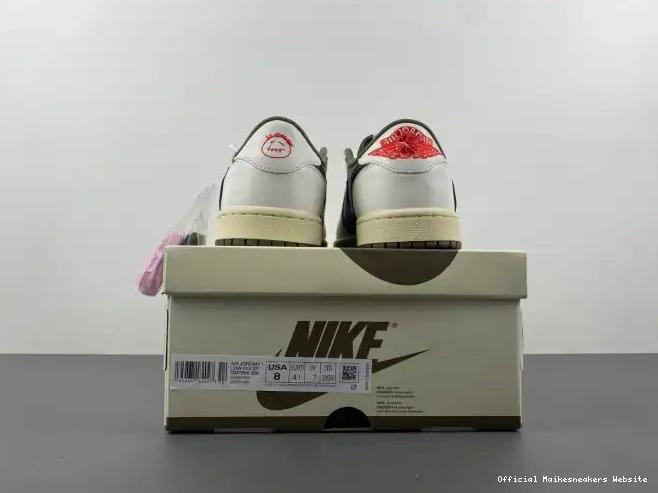 Official Maikesneakers X JORDAN 1 SCOTT AIR MEDIUM OG DM7866-200 LOW OLIVE TRAVIS 0529